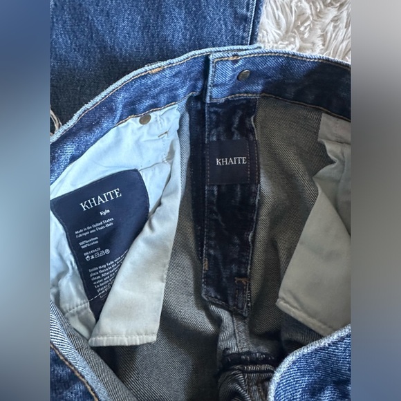 Khaite Kyle Straight Leg Distressed Dark Wash Jeans Size 28 - Picture 10 of 12